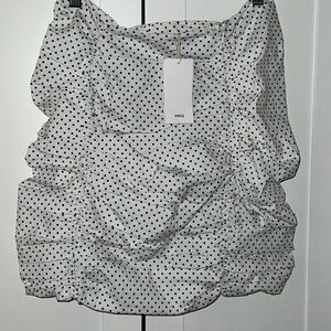 Mango White and Black Polka Dot skirt
